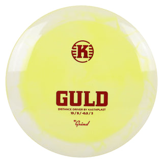 Kastaplast Disc Golf K1 Grind Guld Distance Driver 13/5/-0.5/3 Yellow White/Red 175 grams