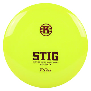 Kastaplast Disc Golf K1 Stig Midrange 6/5/-2/1 Yellow/Red 175 grams