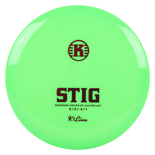 Kastaplast Disc Golf K1 Stig Midrange 6/5/-2/1 Green/Red 173 grams