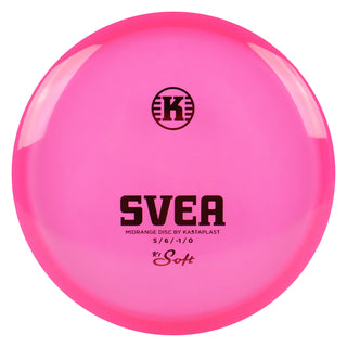 Kastaplast Disc Golf K1 Soft Svea Midrange 5/6/-1/0 Clear Pink/Red 174 grams