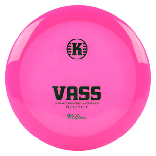 Kastaplast Disc Golf K1 Vass Distance Driver 12/5/-1.5/2 Clear Pink/Green 168 grams