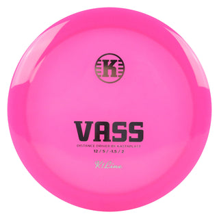 Kastaplast Disc Golf K1 Vass Distance Driver 12/5/-1.5/2 Clear Pink/Silver 171 grams