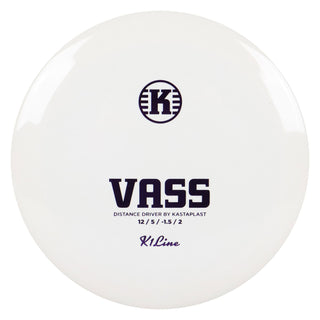 Kastaplast Disc Golf K1 Vass Distance Driver 12/5/-1.5/2 White/Purple 167 grams
