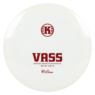 Kastaplast Disc Golf K1 Vass Distance Driver 12/5/-1.5/2 White/Red 171 grams