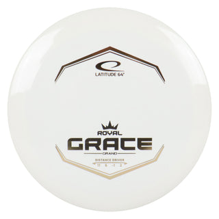Latitude 64 Disc Golf Royal Grand Grace Distance Driver 11/6/-1/2 White/Gold 173 grams