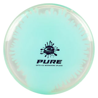 Latitude 64 Disc Golf Opto-Ice Splash Moonshine Pure Putter 3/3/-1/1 Turquoise Glow/Purple 173 grams
