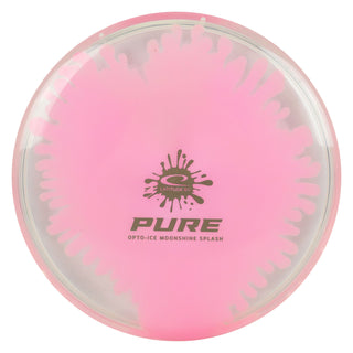 Latitude 64 Disc Golf Opto-Ice Splash Moonshine Pure Putter 3/3/-1/1 Pink Glow/Gold 173 grams