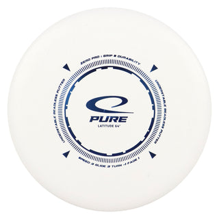 Latitude 64 Disc Golf Zero Pro Pure Putter 3/3/-1/1 White/Blue 173 grams