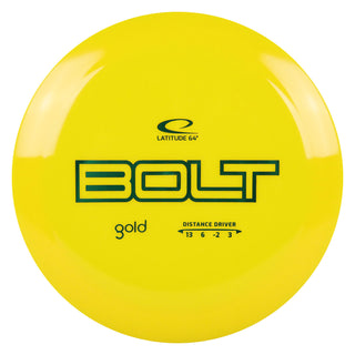 Latitude 64 Disc Golf Gold Bolt Distance Driver 13/6/-2/3 Yellow/Turquoise 173 grams