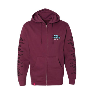 Ace Trucks Hoody Sketch Zip Fleece Maroon