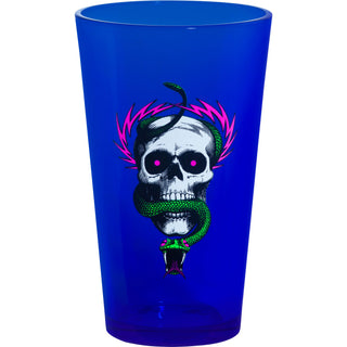 Powell Peralta Skateboards Pint Glass McGill Skull and Snake Blacklight