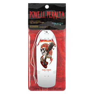 Powell Peralta Skateboard Air Freshener Metallica Colab White - Pineapple Scent