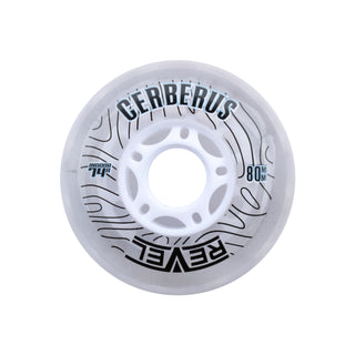 Alkali Roller Hockey Wheels - Revel Cerberus 80mm 74A Clear (8-Pack)