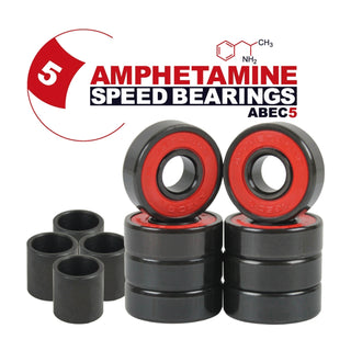 Independent Skateboard Package - 149 (8.5") Trucks, Powell Peralta Mini-Cubic White Wheels, Amp 5 Bearings