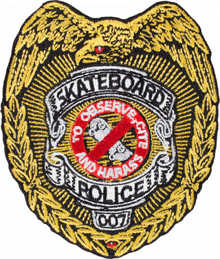 Powell Peralta Skateboard Police Patch 3.5" Embroidered Iron /Sew On