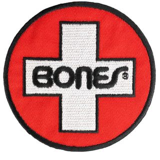 Bones Bearings Skateboard Swiss Circle Patch 3" Embroidered Iron / Sew On