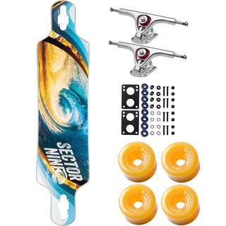 Sector 9 Longboard Meridian Swirl 9.75" x 40" Drop Through with Paris / Arbor Parts Package