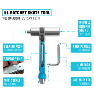 Prime8 Skateboard Tool Number 1 Ratchet Yellow