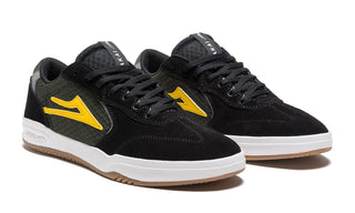 Lakai Shoes Atlantic Black/Gold Suede Mens