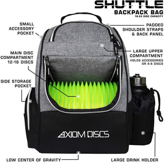 Axiom Discs Disc Golf Backpack Bag - Shuttle Backpack - Holds 18-24 Discs