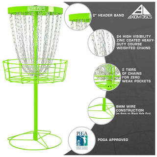 Axiom Disc Golf Basket Black Hole Pro HD Catcher Target - Lime