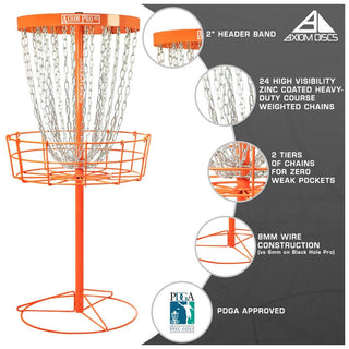 Axiom Disc Golf Basket Black Hole Pro HD Catcher Target - Orange