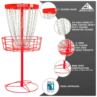 Axiom Disc Golf Basket Black Hole Pro HD Catcher Target - Red