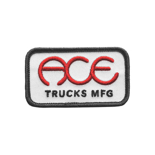 Ace Skateboard Trucks Adhesive Embroidered Patch - Ring White/Red/Black 2.75" x 1.75"