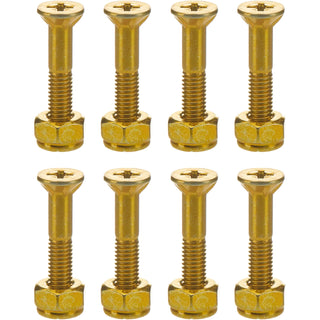 Ace Trucks Skateboard Mounting Hardware Gold 1" Phillips