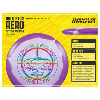 Innova Disc Golf Halo Star Aero Beginner All Around 3/6/0/0 Yellow Pink/Green 176 grams