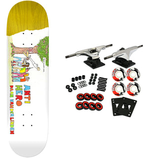 Anti Hero Skateboard Complete Daan Porous Walker Round 3 White 8.25" x 32"