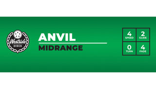 Westside Disc Golf VIP Anvil Midrange 4/2/0/4 Red/Turquoise 175 grams