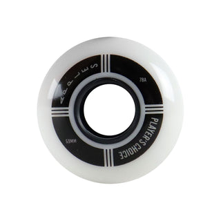 Player's Choice Indoor Roller Hockey Goalie Wheels 10-Pack - 59mm White Dual-Pour 78A Hardness