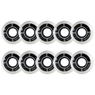 Player's Choice Indoor Roller Hockey Goalie Wheels 10-Pack - 59mm White Dual-Pour 78A Hardness