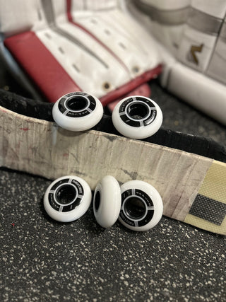 Player's Choice Indoor Roller Hockey Goalie Wheels 10-Pack - 59mm White Dual-Pour 78A Hardness