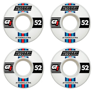 Autobahn Skateboard Wheels 52mm GT1 AT Formula 99A White