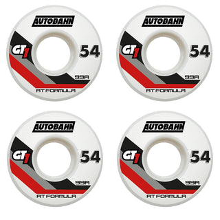 Autobahn Skateboard Wheels 54mm GT1 AT Formula 99A White