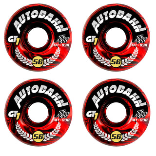 Autobahn Skateboard Wheels 56mm GT1 MT Formula 93A Red