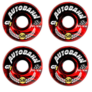 Autobahn Skateboard Wheels 58mm GT1 MT Formula 93A Red