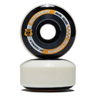 Autobahn Skateboard Wheels 53mm Dual Duro AT Formula 99A White