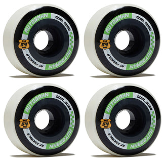 Autobahn Skateboard Wheels 54mm Dual Duro AT Formula 99A White