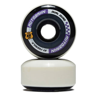 Autobahn Skateboard Wheels 55mm Dual Duro AT Formula 99A White
