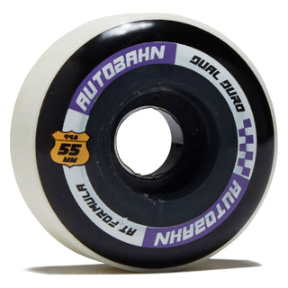 Autobahn Skateboard Wheels 55mm Dual Duro AT Formula 99A White