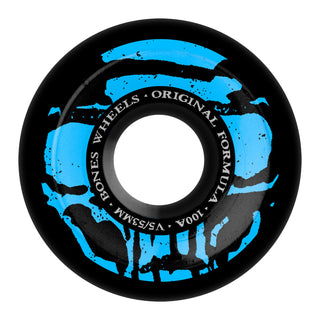 Bones Skateboard Wheels 53mm 100's V5 Sidecut Mummy Skulls Black