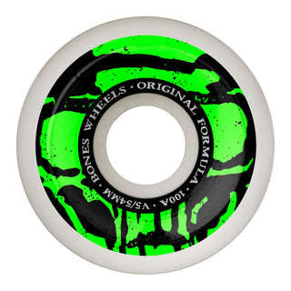 Bones Skateboard Wheels 54mm 100's V5 Sidecut Mummy Skulls White