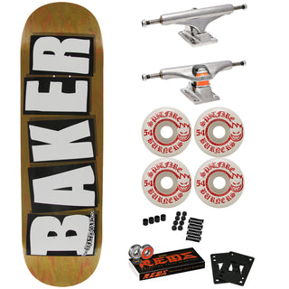 Baker Skateboard Complete B2 Brown 8.25" Spitfire, Independent, Bones Reds