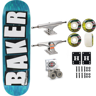Baker Skateboard Stained Blue B2 Shape 8.25" Independent Satori Premium Kit