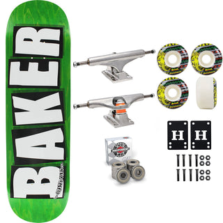 Baker Skateboard Stained Green B2 Shape 8.25" Independent Satori Premium Kit