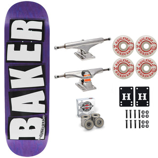 Baker Skateboard Stained Purple B2 Shape 8.25" Independent Spitfire Premium Kit