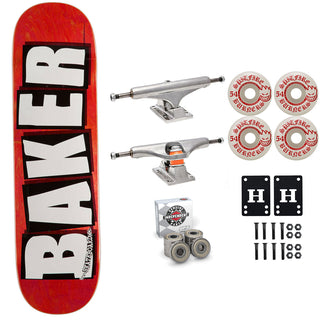 Baker Skateboard Stained Red B2 Shape 8.25" Independent Spitfire Premium Kit